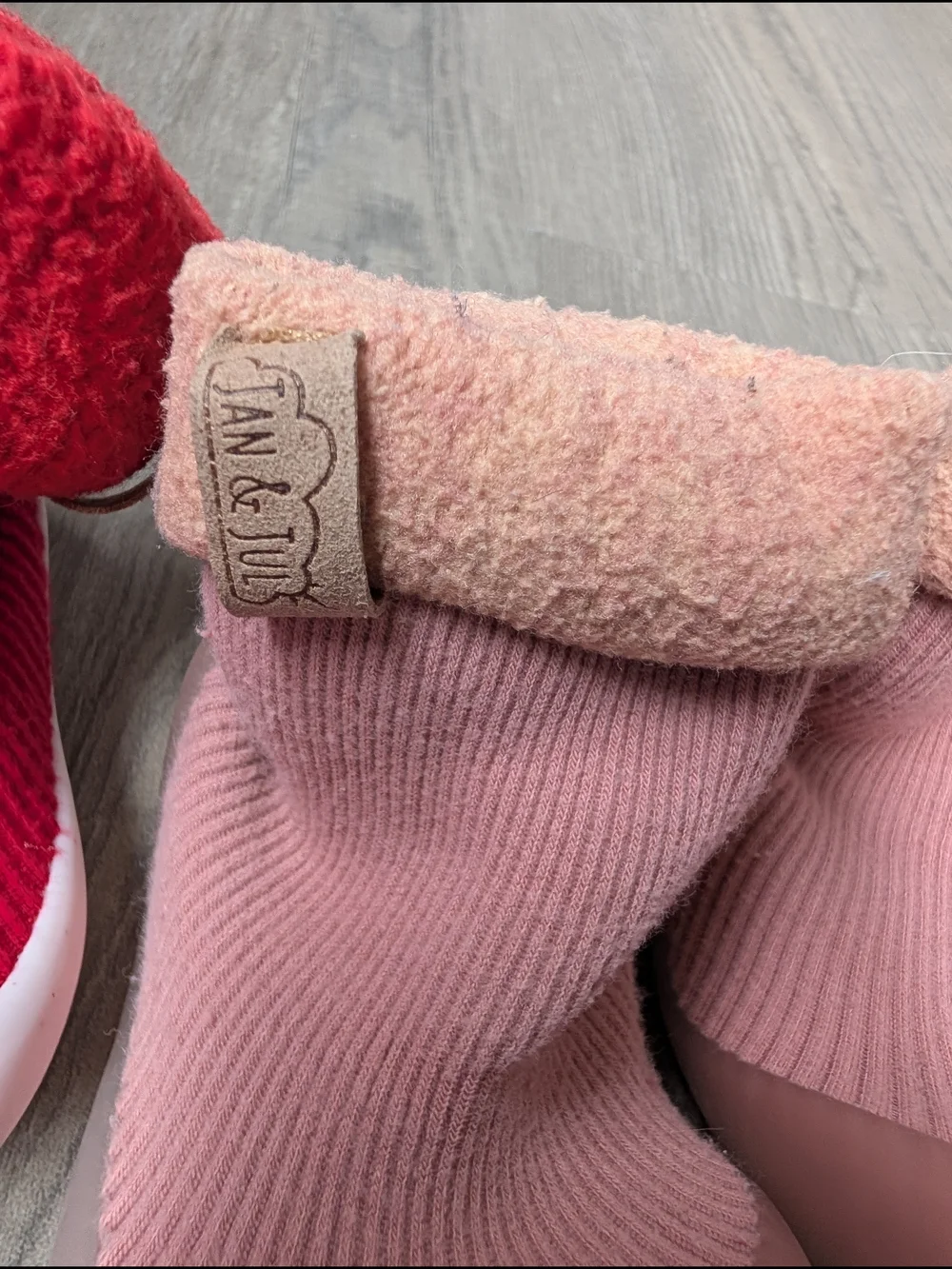 Jan and Jul Cozy Sock Shoes Lot of 2 Red‎ and Pink Size 5